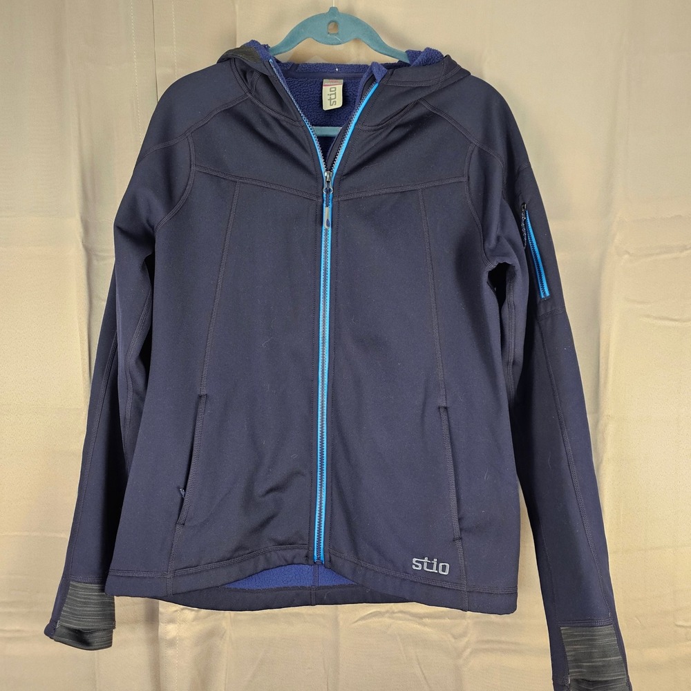 Stio Womens Navy Full‎ Zip Hooded Jacket Large